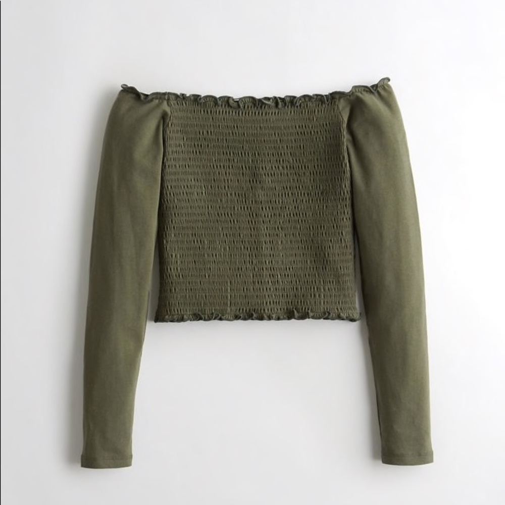 Hollister Smocked Off-The-Shoulder Crop Top